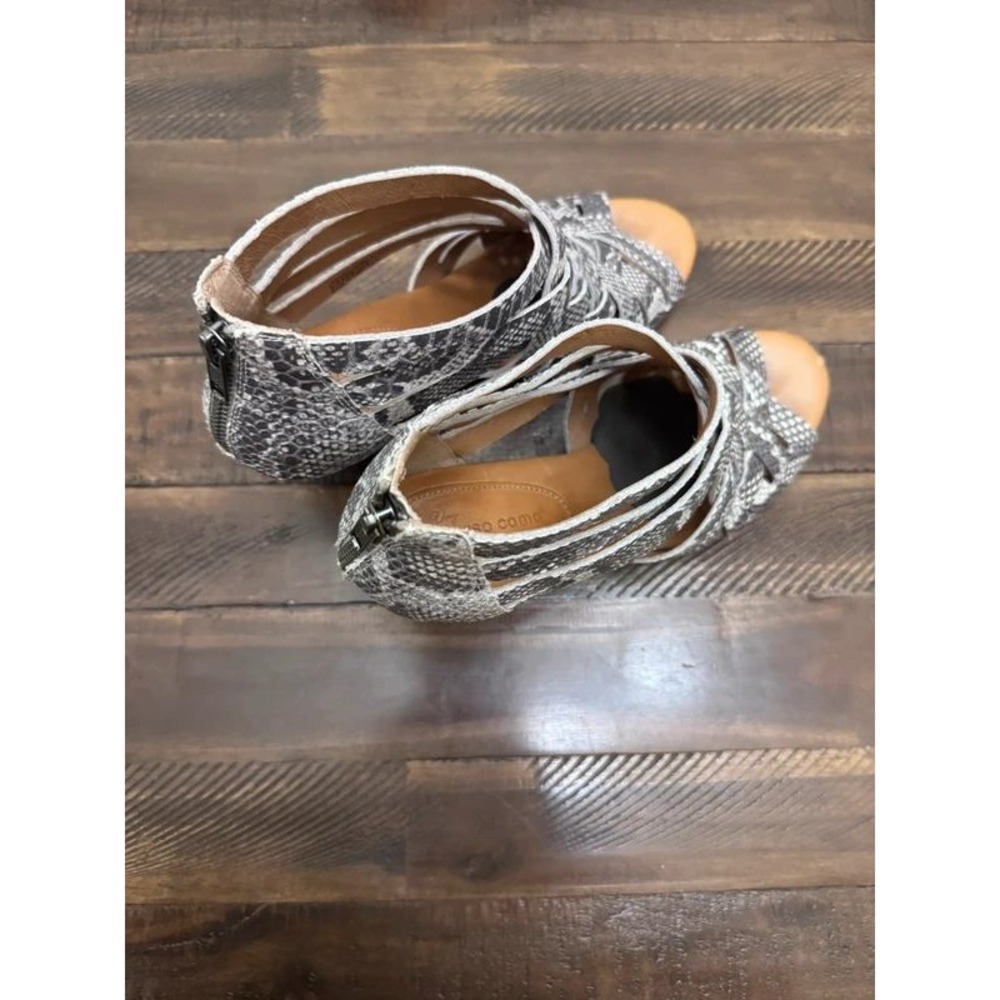 Very Corso Como Sandals 7.5 Grey Excellent Snakeskin Strappy Cage Heel - Picture 3 of 4